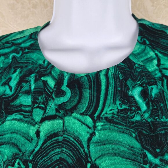 MICHAEL Michael Kors Size 4 Green Black Malachite Look Dress Bodycon Sleeveless - Picture 3 of 14